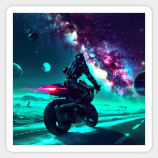 Space Rider: Journey Through Milky Way Sticker